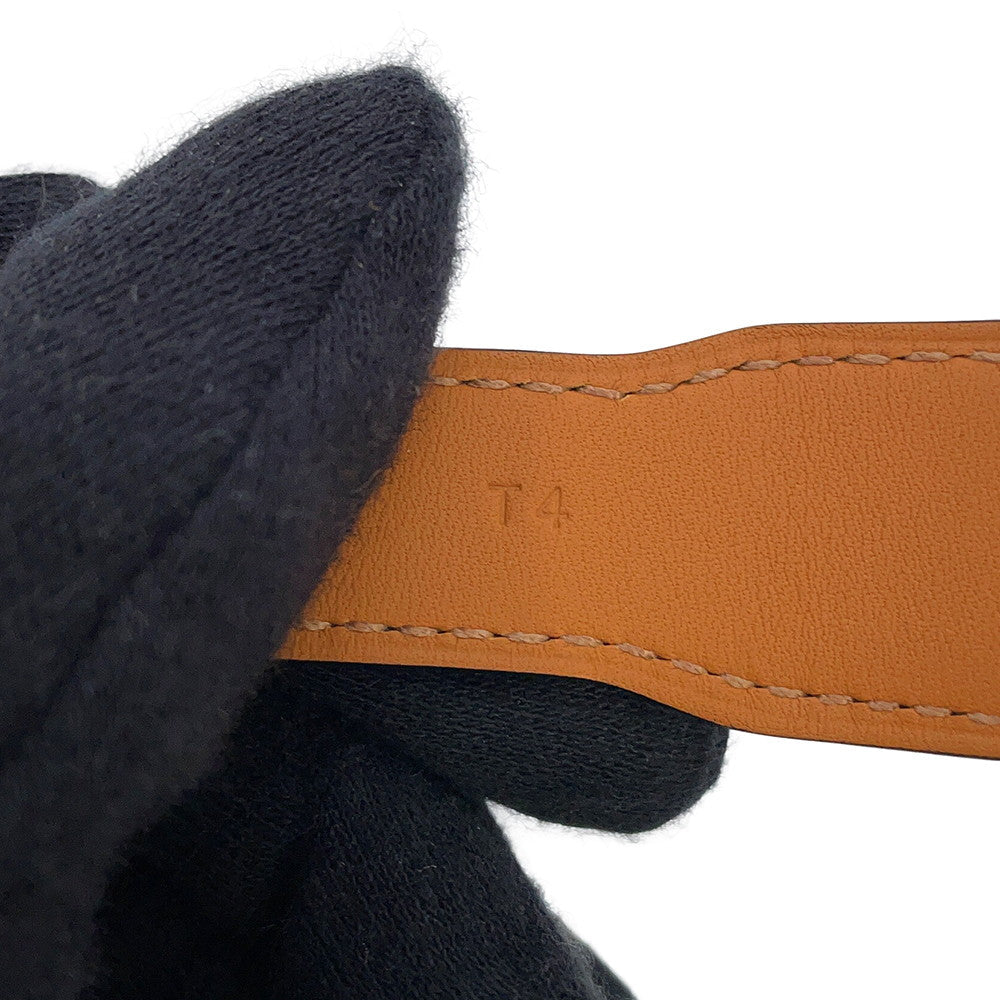 HERMES Bracelet Lenny Size T4 Black Box Calf Leather