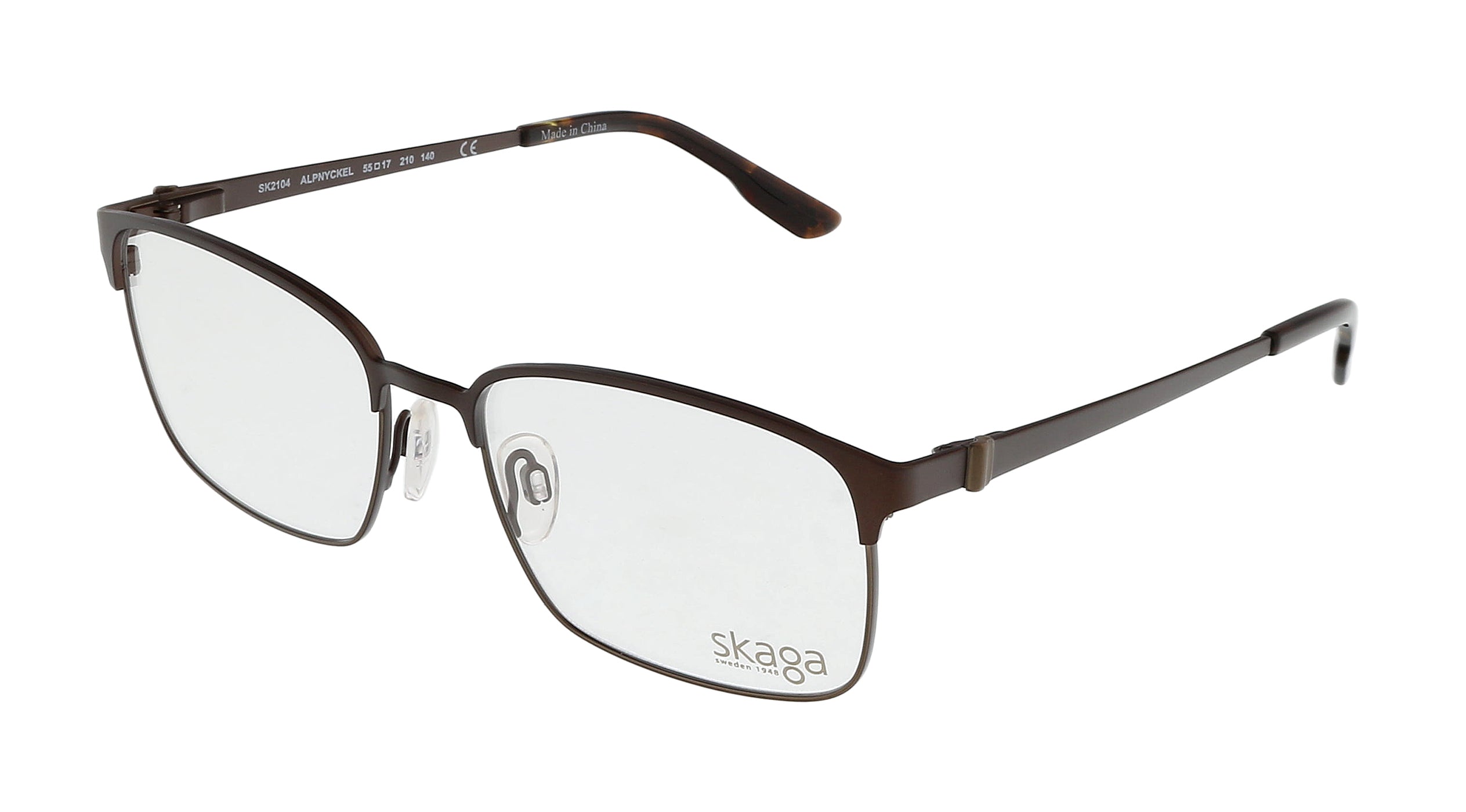 Skaga Brown/Light Brown Modified Rectangle SK2104 ALPNYCKEL 210 Eyeglasses