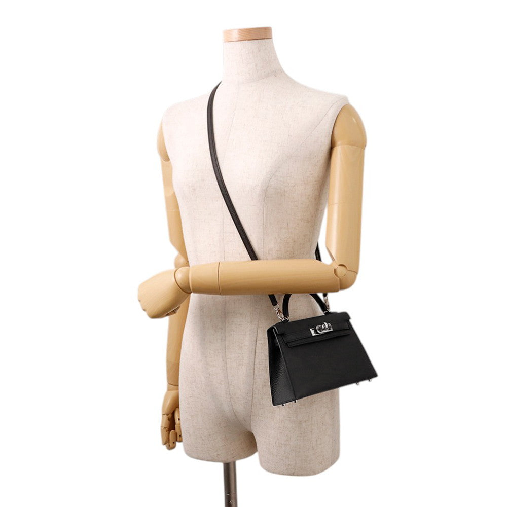 HERMES Mini Kelly 2 Black Epsom