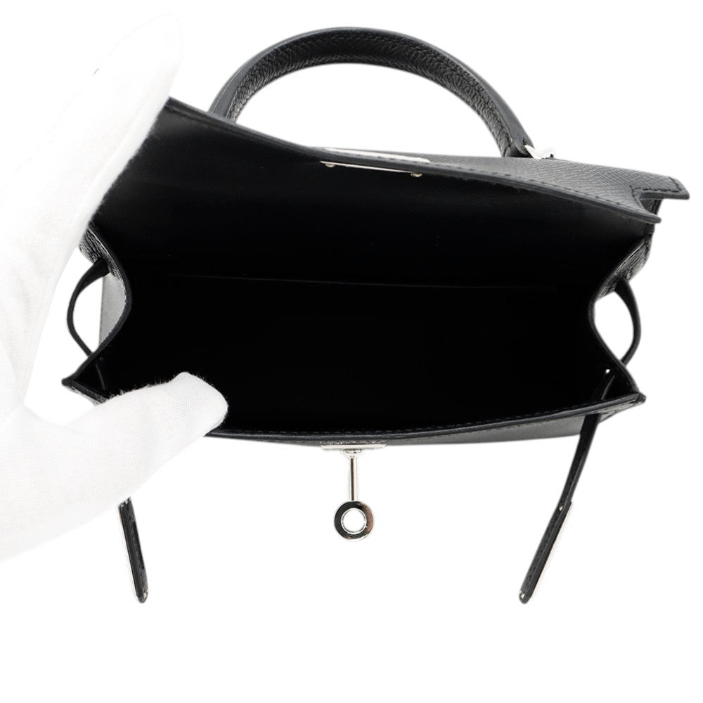 HERMES Mini Kelly 2 Black Epsom