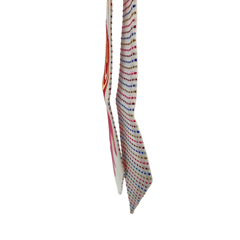 HERMES Twilly Chevaloscope Neon Pointier Embroidery Spring/Summer 2023 Blanc/Rose/Vert Silk100%