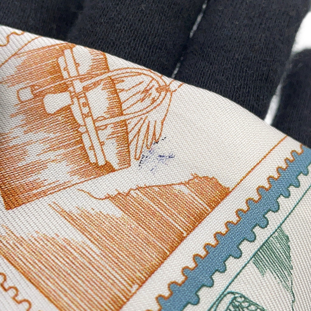 HERMES Twilly Fauve's Stamp Enthusiasts Autumn/Winter 2025 Blue Moyen / White / Pink Silk100%