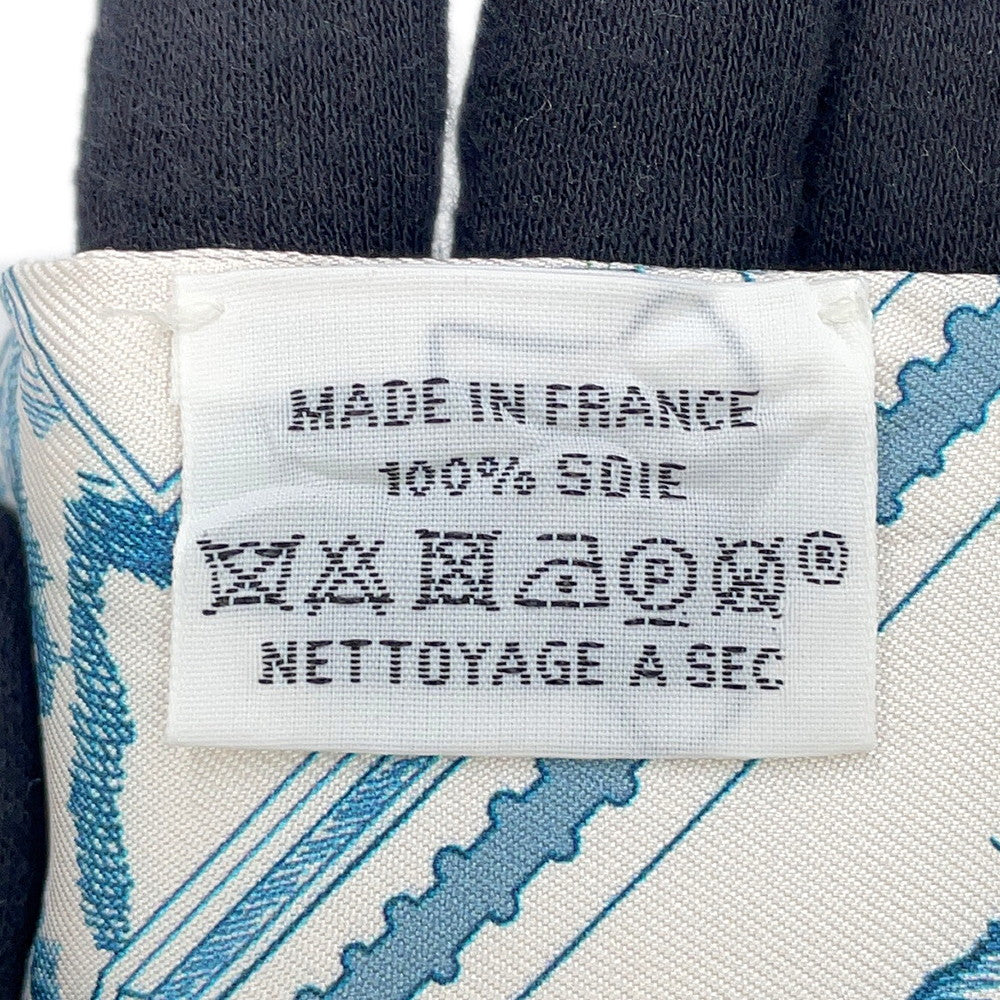HERMES Twilly Fauve's Stamp Enthusiasts Autumn/Winter 2025 Blue Moyen / White / Pink Silk100%