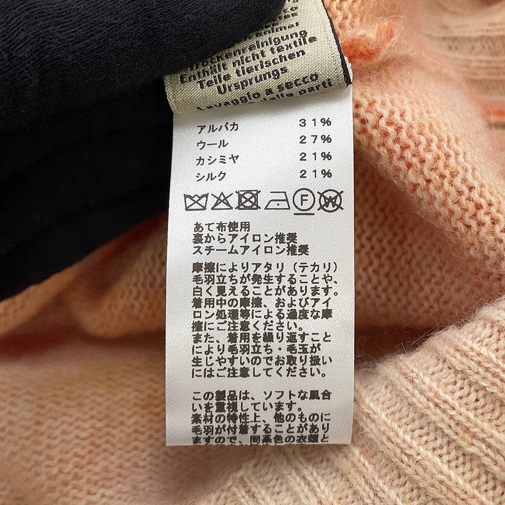 HERMES Cardigan Reflet Equestre Size L Orange Alpaca31% Wool 27% Cashmere21% Silk21%