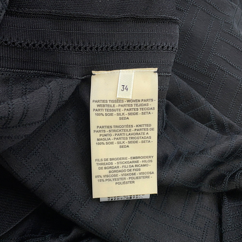 HERMES Long cardigan Size 34 Black Silk100%