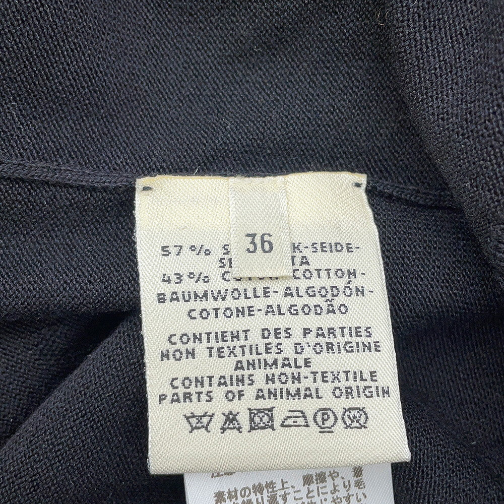 HERMES H lift cardigan Size 36 Black Silk57% Cotton43%