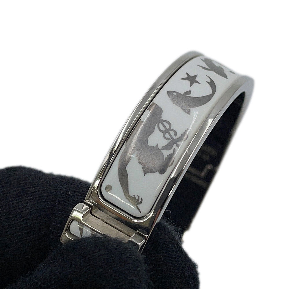 HERMES ClicH Drawn in by the charm of Orpheus Size PM White/Silver Metal Enamel