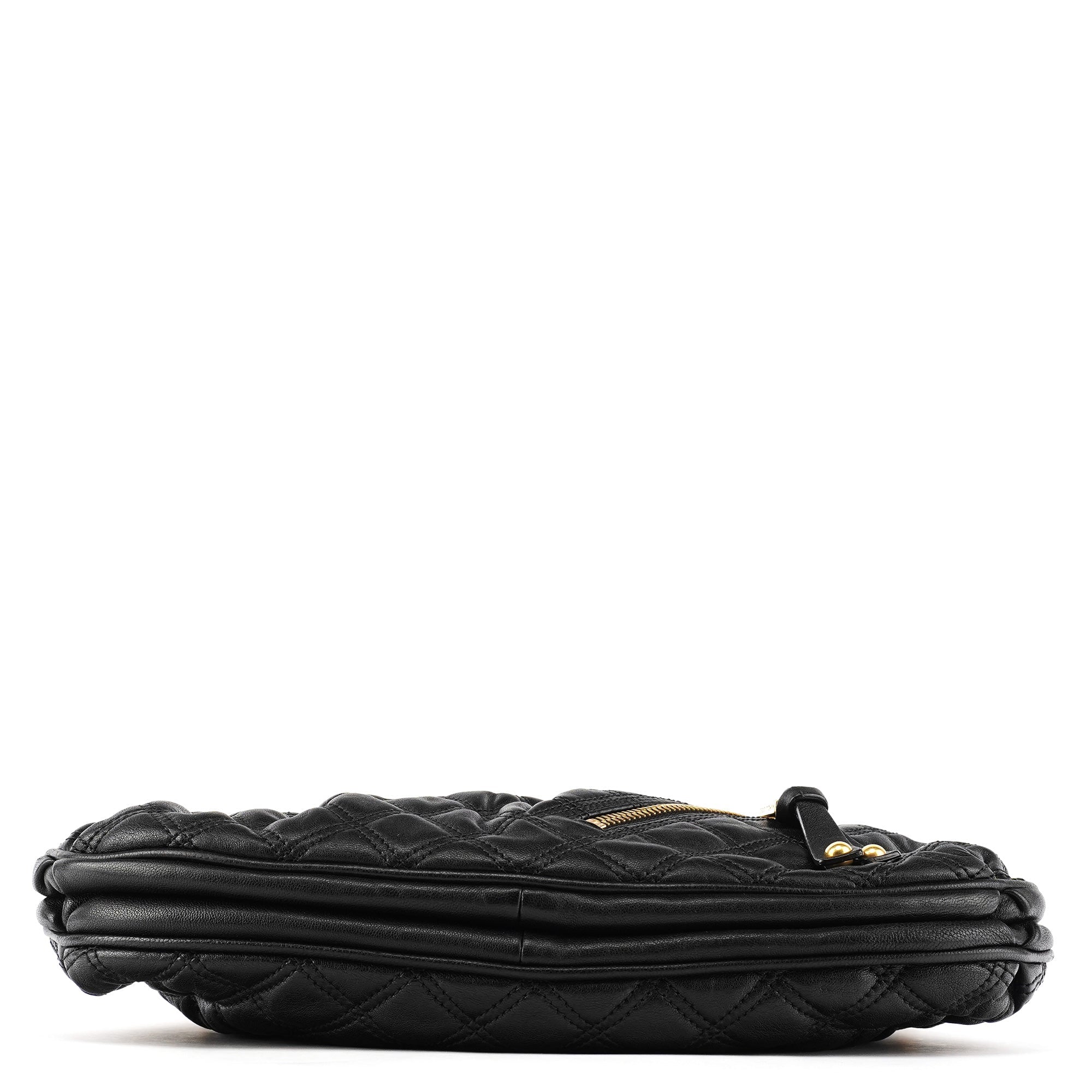 Black Quilted Leather Stam 2-Way Bag