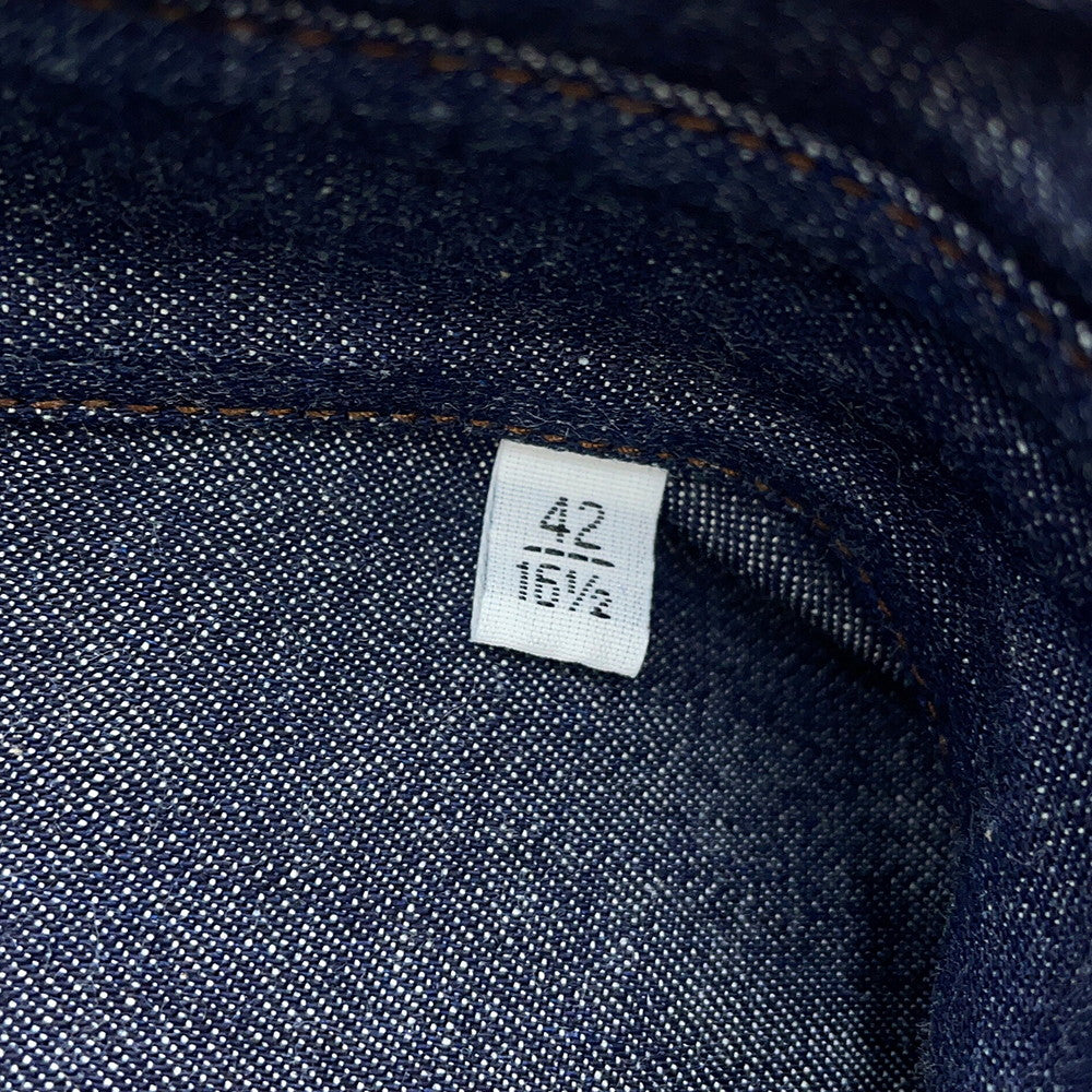 HERMES Denim shirt Size 42 Indigo Cotton100%