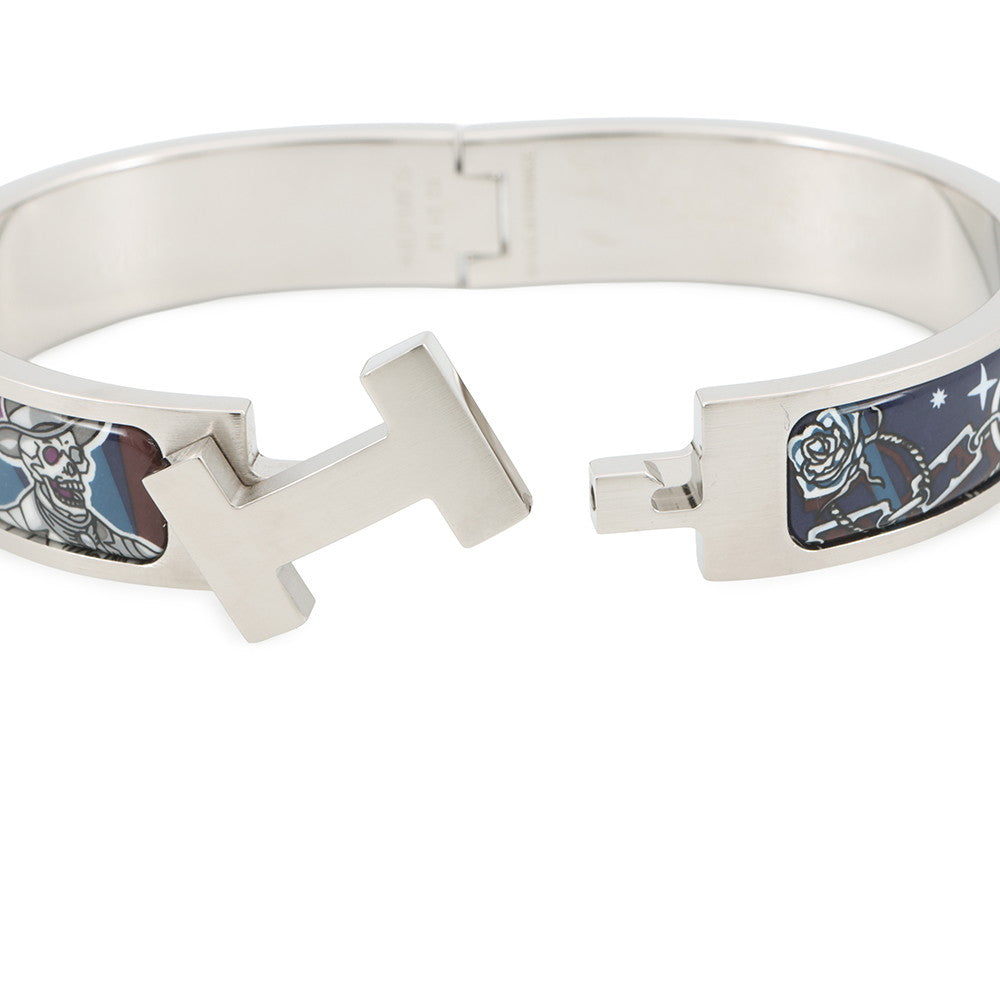 HERMES ClicHH/Ceraphet Fan Bracelet Navy Metal Enamel
