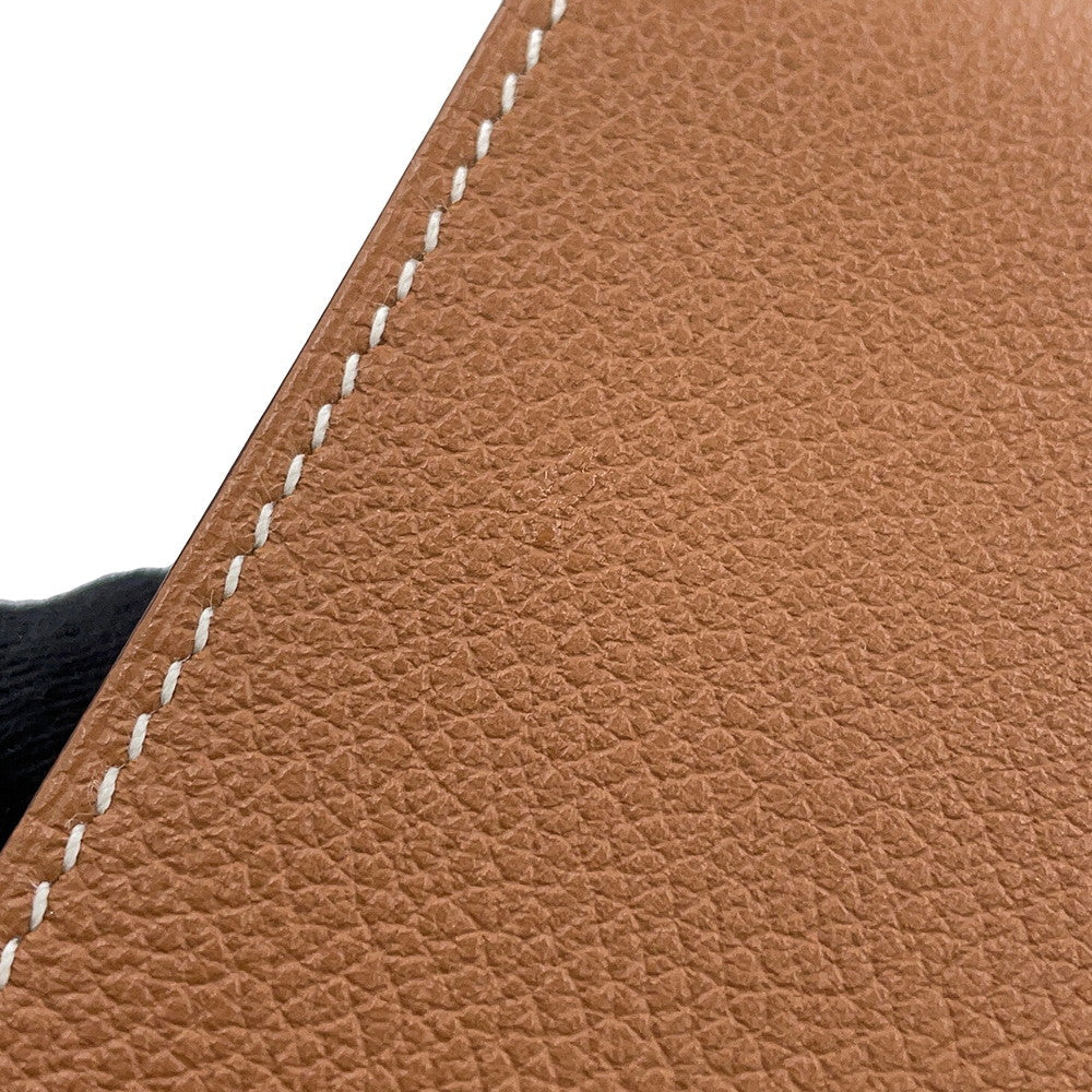 HERMES HSellier Compact Wallet Gold Evercolor