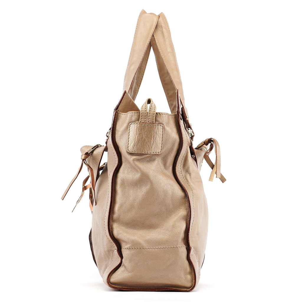 Metallic Leather Tracy Tote Bag