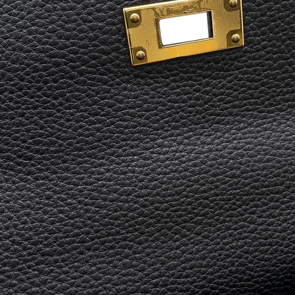 HERMES Kelly Retourne Black Togo Leather Size 28