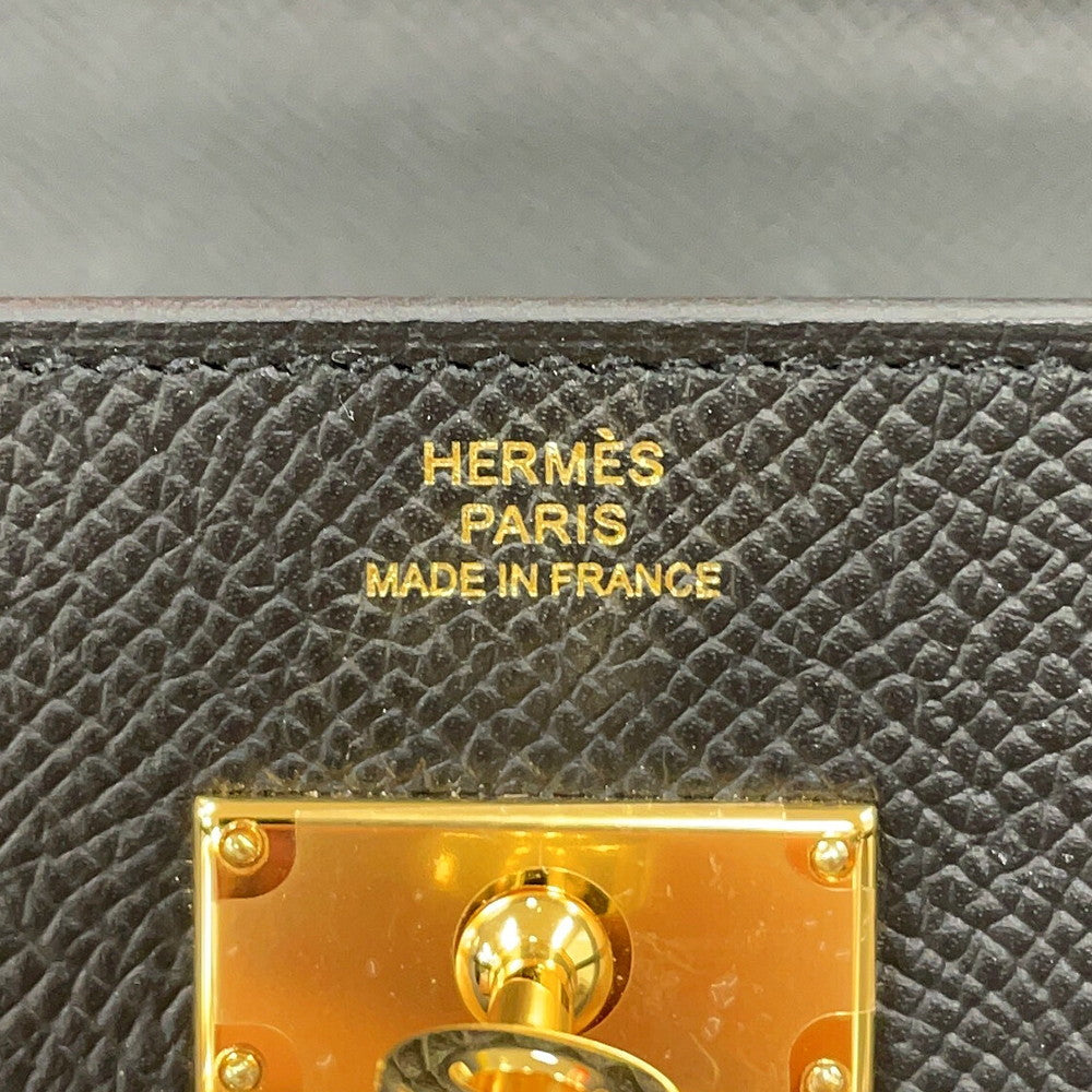 HERMES Kelly wallet long to go Black Epsom