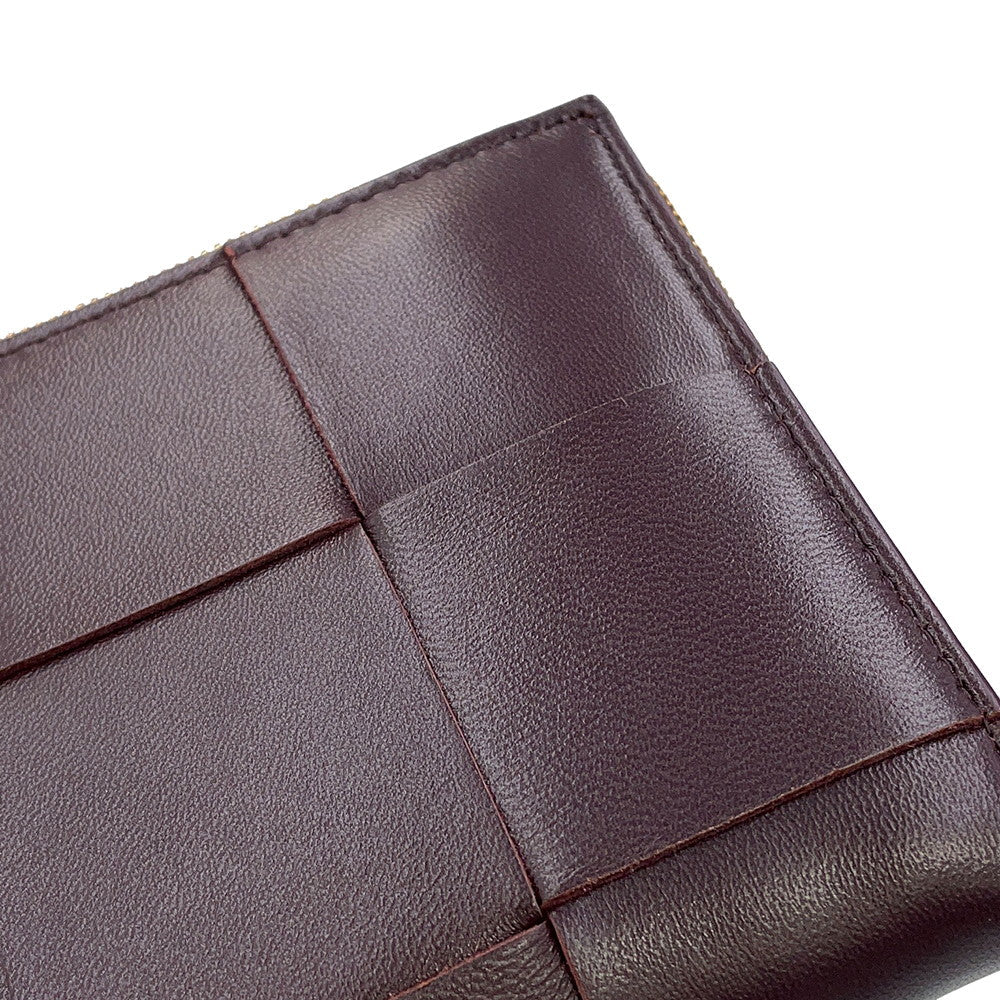 Bottega Veneta Maxi INTRECCIATO Cassette Zip-Around Wallet Long Wallet Grape651368VCQC15010 Leather