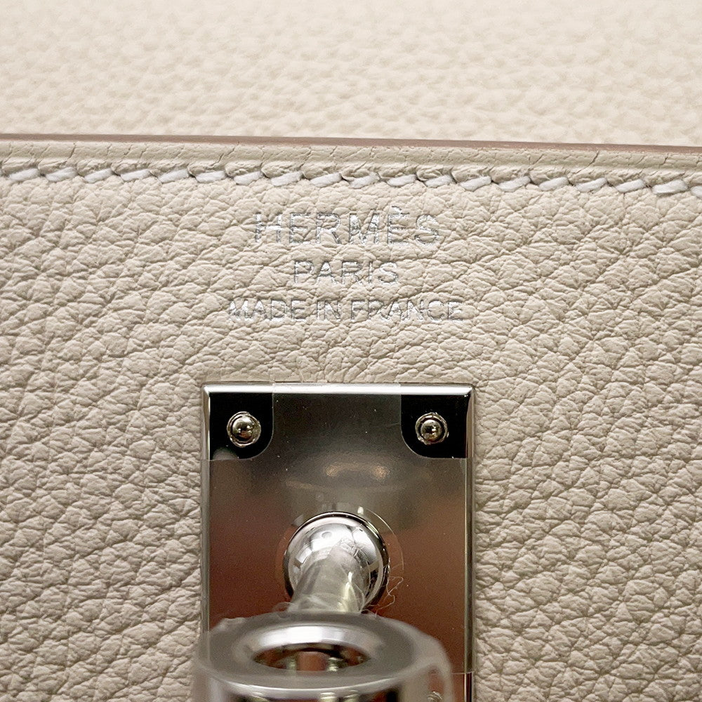 HERMES Kelly Retourne Craie Togo Leather Size 25