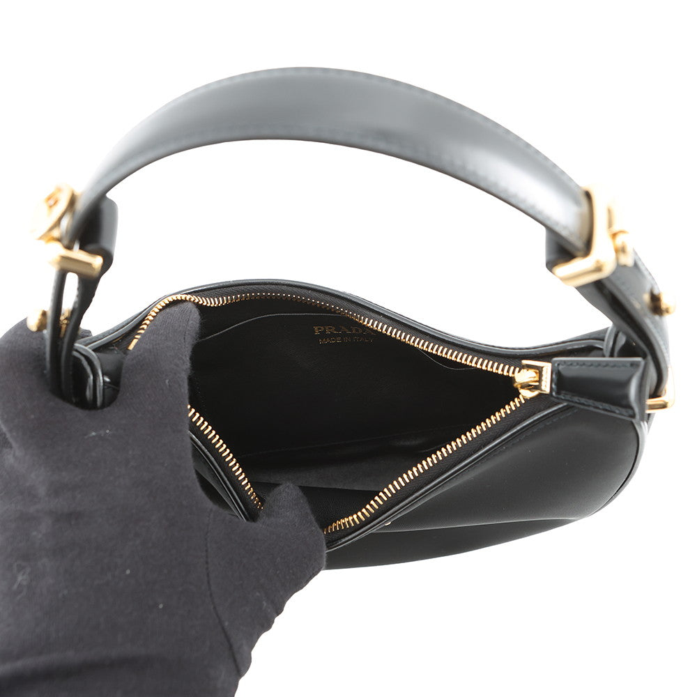 PRADA Arkhe 2WAY Shoulder Bag Black1BC194 Nylon Leather Size Small