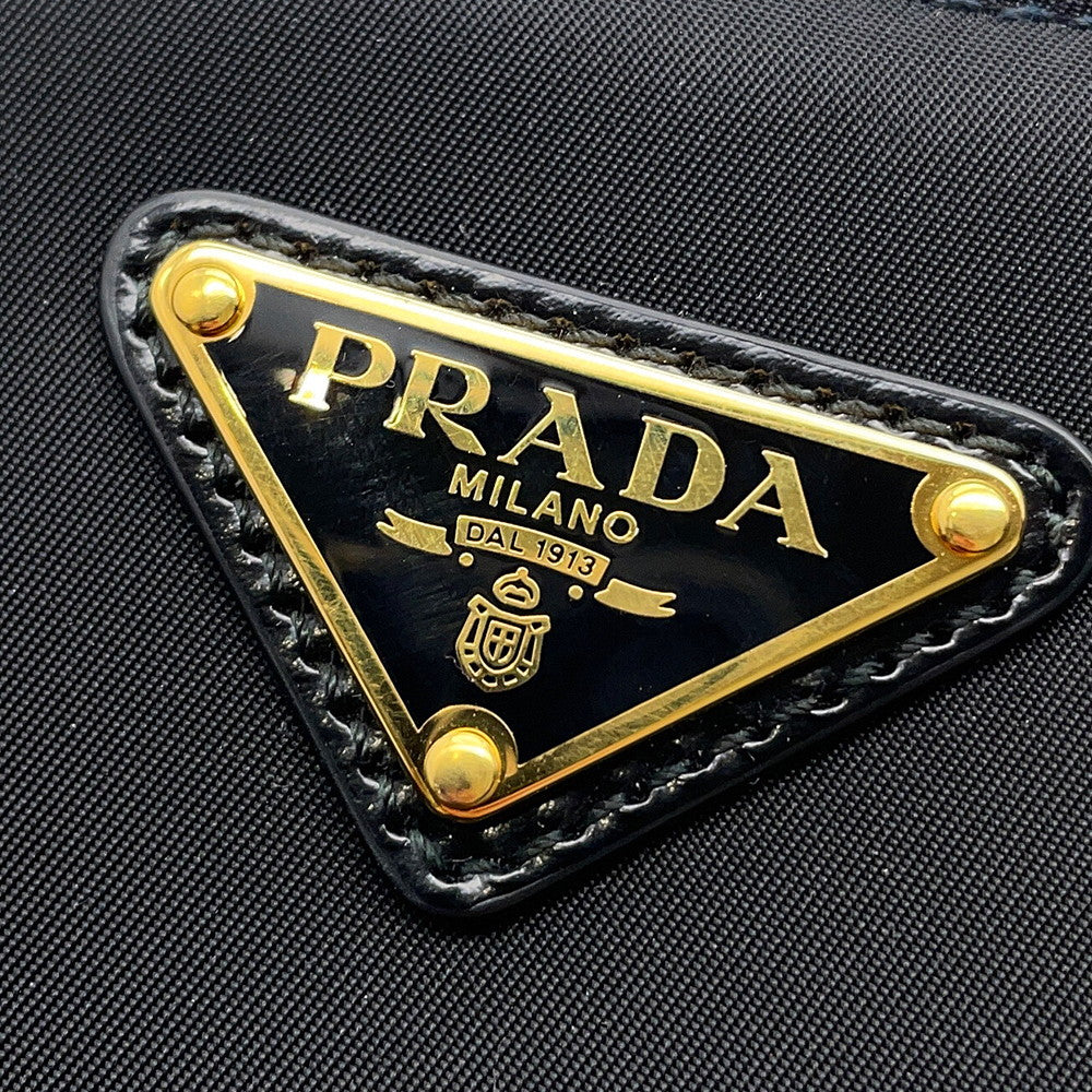 PRADA Arkhe 2WAY Shoulder Bag Black1BC194 Nylon Leather Size Small