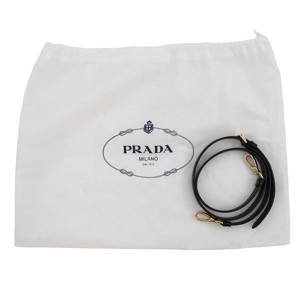 PRADA Arkhe 2WAY Shoulder Bag Black1BC194 Nylon Leather Size Small