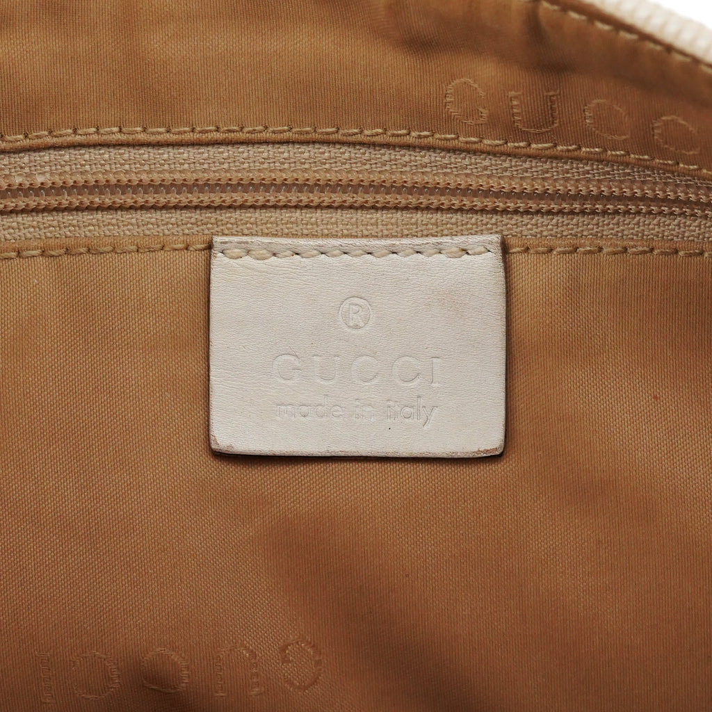 001 3865 Beige White GG Bamboo Shoulder Bag