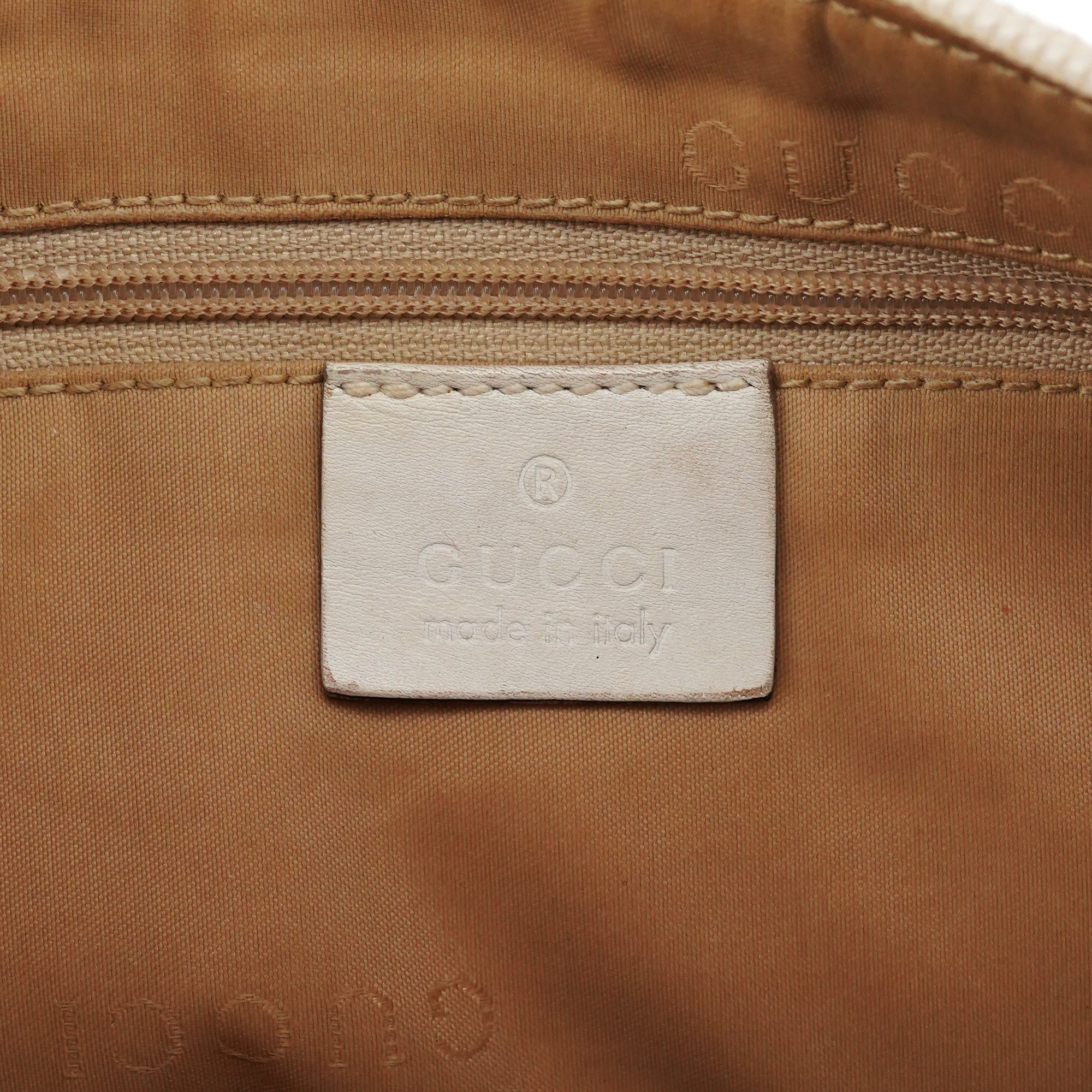 001 3865 Beige White GG Bamboo Shoulder Bag