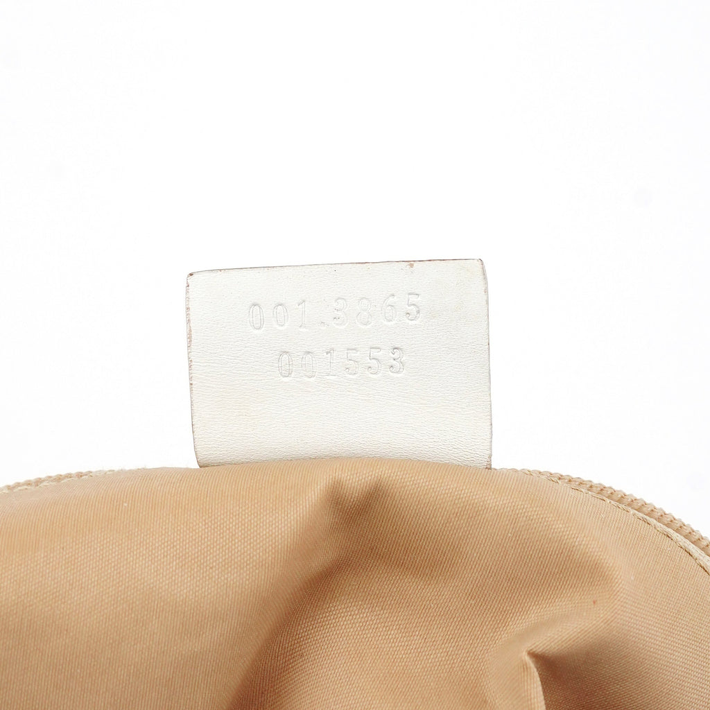 001 3865 Beige White GG Bamboo Shoulder Bag