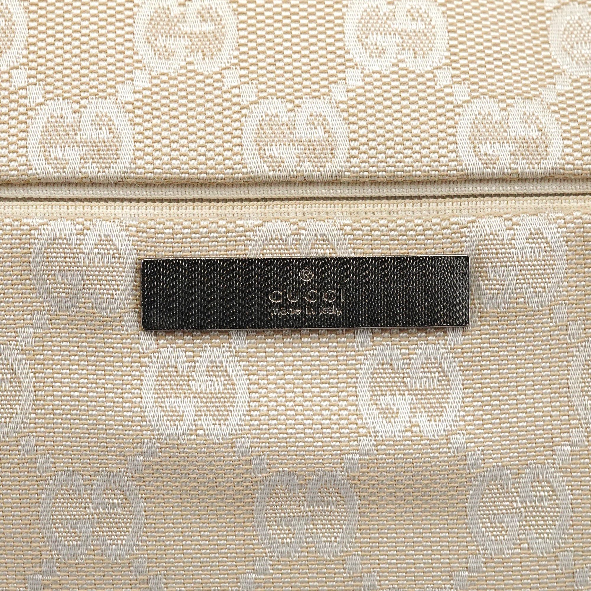 001 3865 Beige White GG Bamboo Shoulder Bag