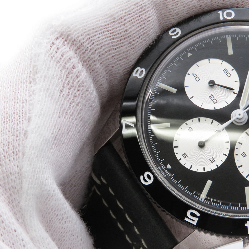 BREITLING Classic AVI REF. 765 Re-Edition W41mm Stainless Steel Leather Black DialAB09451A1B1X1