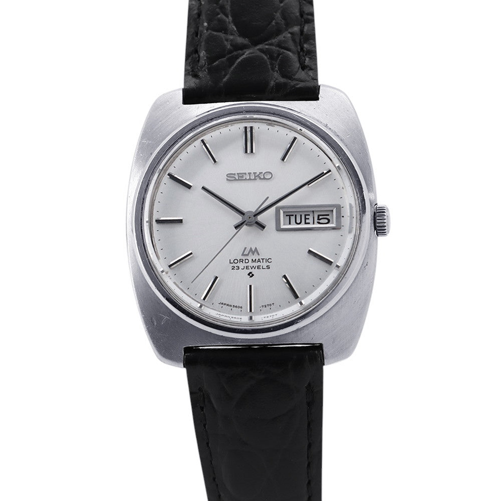 SEIKO Roadmatic W35mm Stainless Steel Leather Silver Dial5606-7130