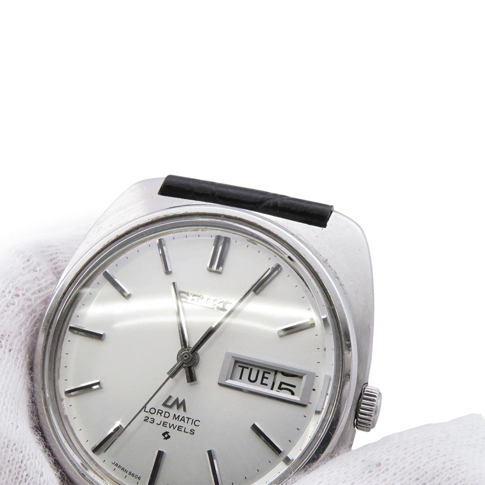 SEIKO Roadmatic W35mm Stainless Steel Leather Silver Dial5606-7130
