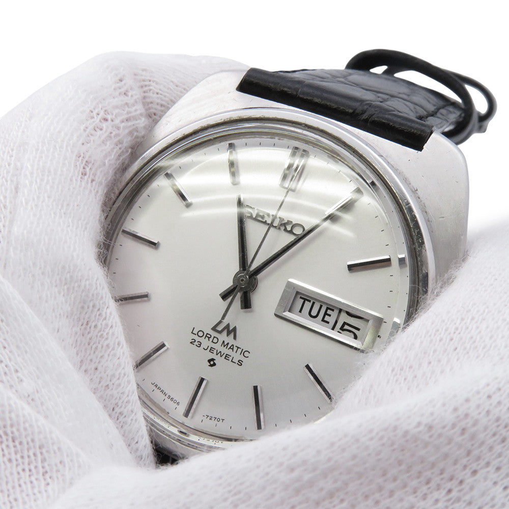 SEIKO Roadmatic W35mm Stainless Steel Leather Silver Dial5606-7130