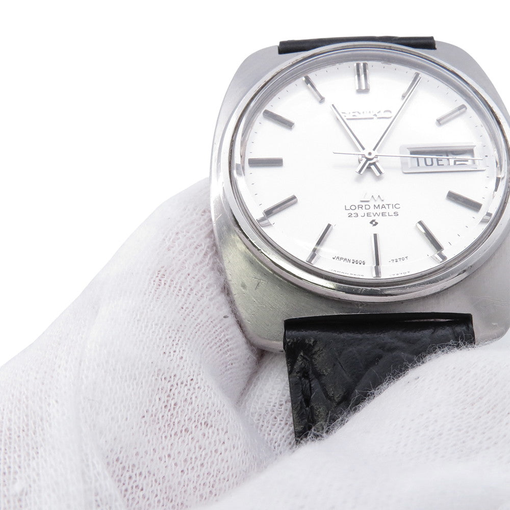 SEIKO Roadmatic W35mm Stainless Steel Leather Silver Dial5606-7130
