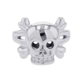 Dior Tet du Maure Skull Ring Size 55/#15 18K White Gold