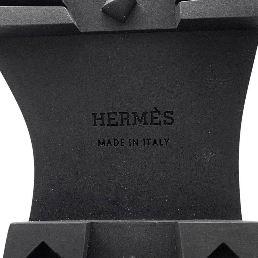 HERMES Fuji Ex-Libs Boots White/Black Leather Size 36 1/2