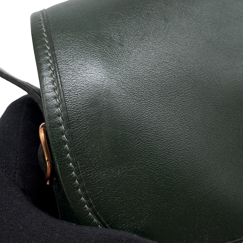 HERMES Duffle Shoulder Bag Green Box Calf Leather