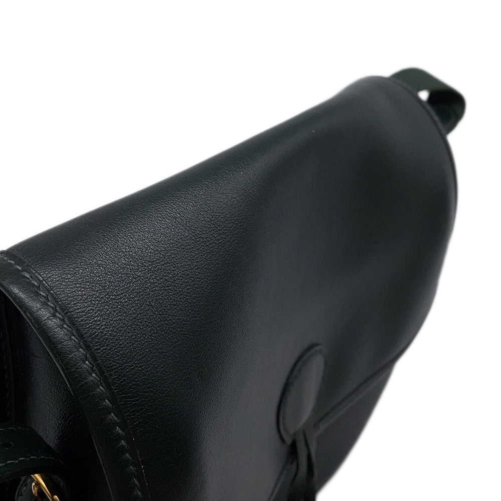 HERMES Duffle Shoulder Bag Green Box Calf Leather