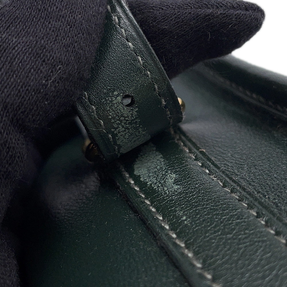 HERMES Duffle Shoulder Bag Green Box Calf Leather