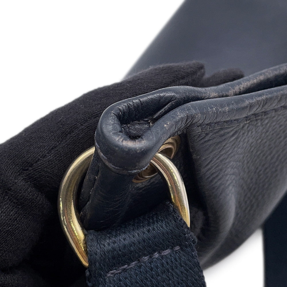 HERMES Rodeo Shoulder Bag Navy Leather