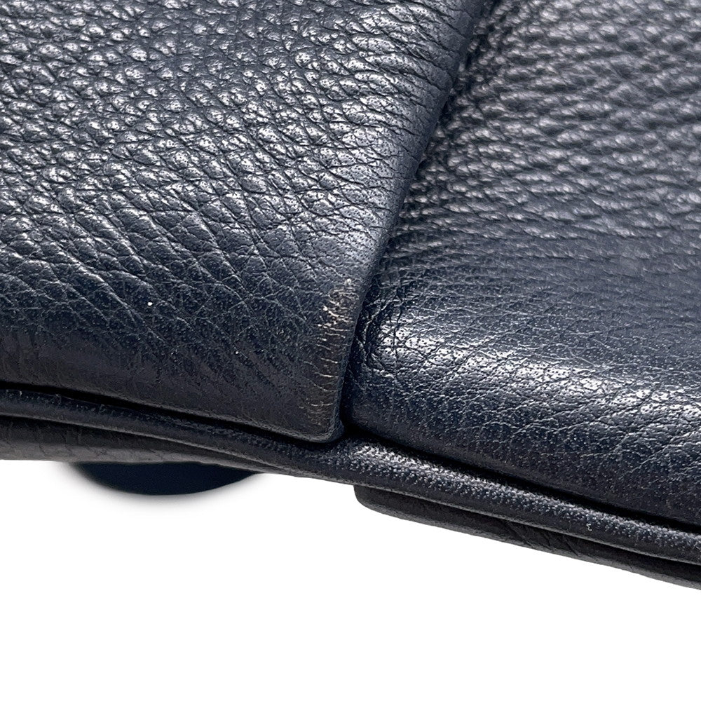 HERMES Rodeo Shoulder Bag Navy Leather