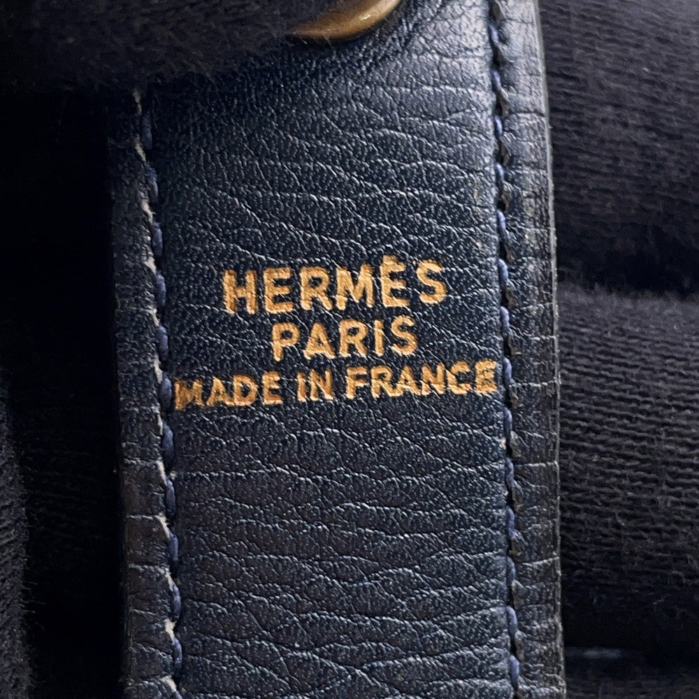 HERMES Rodeo Shoulder Bag Navy Leather