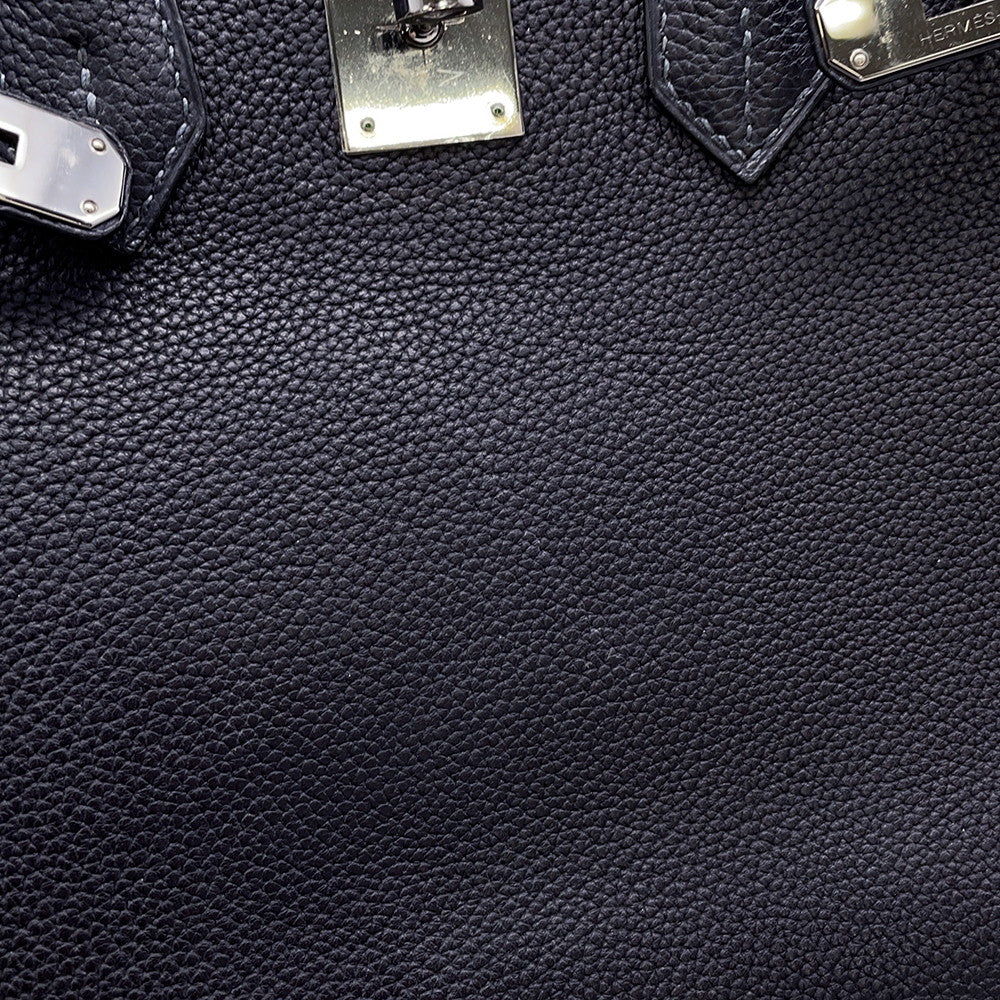 HERMES Birkin Blue Indigo/Blue Jean Togo Leather Size 30