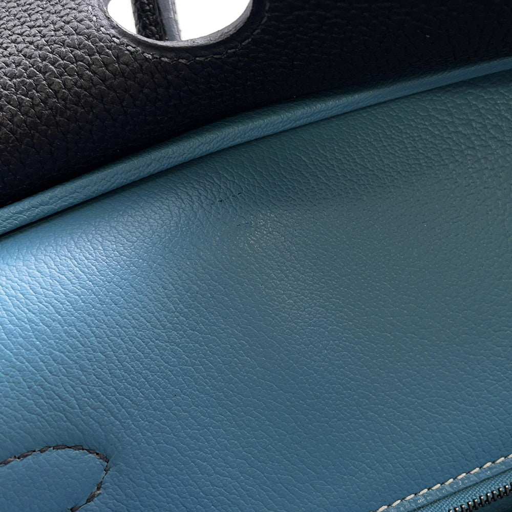 HERMES Birkin Blue Indigo/Blue Jean Togo Leather Size 30