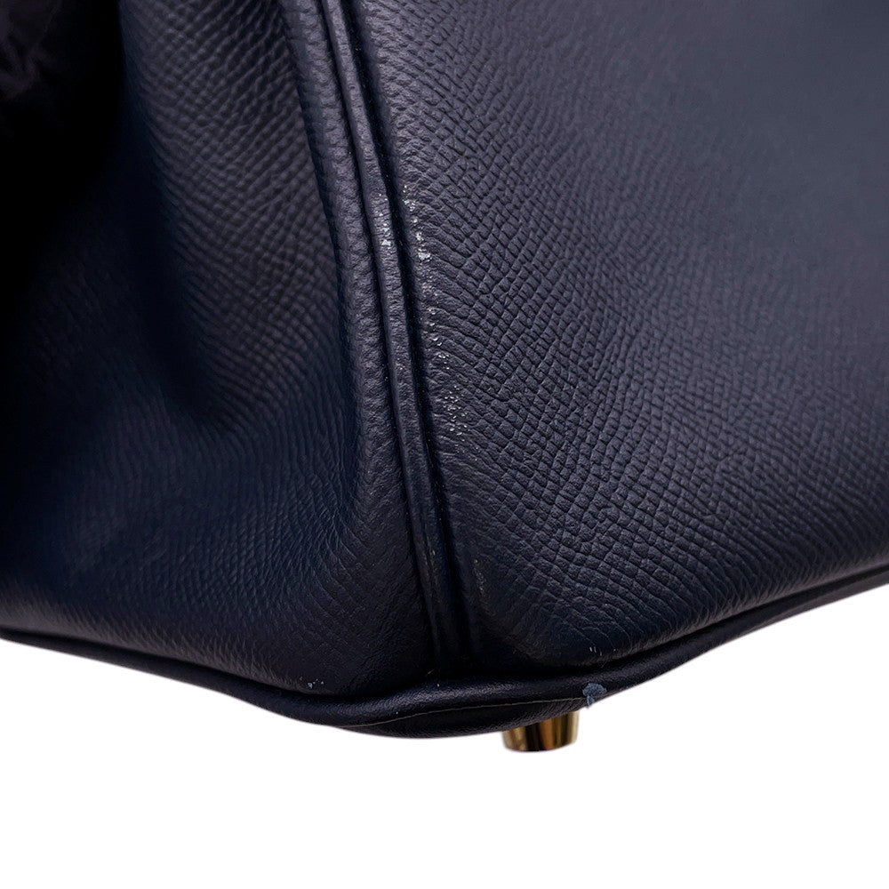 HERMES Birkin Contour Blue Indigo/Rouge H Epsom Size 25
