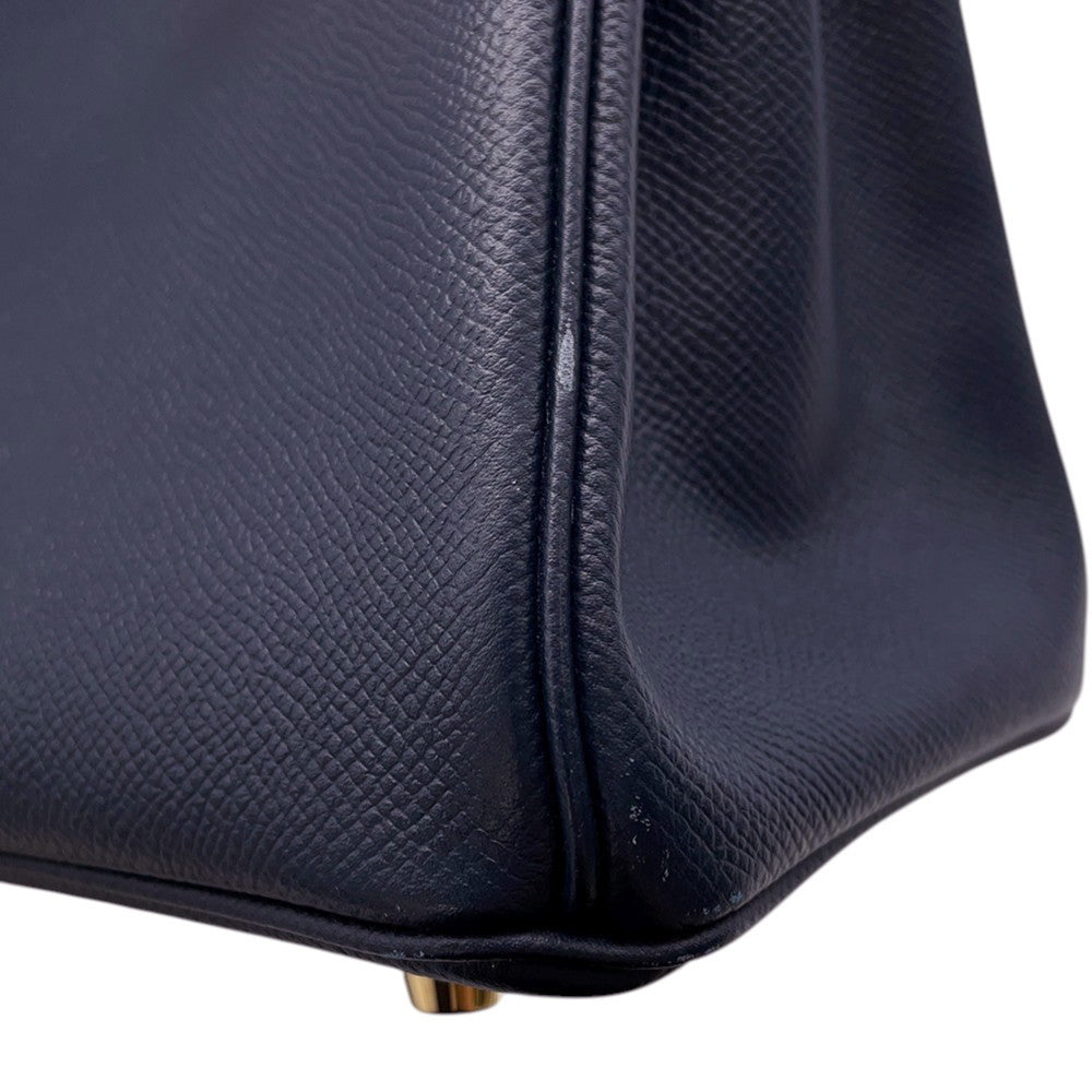 HERMES Birkin Contour Blue Indigo/Rouge H Epsom Size 25