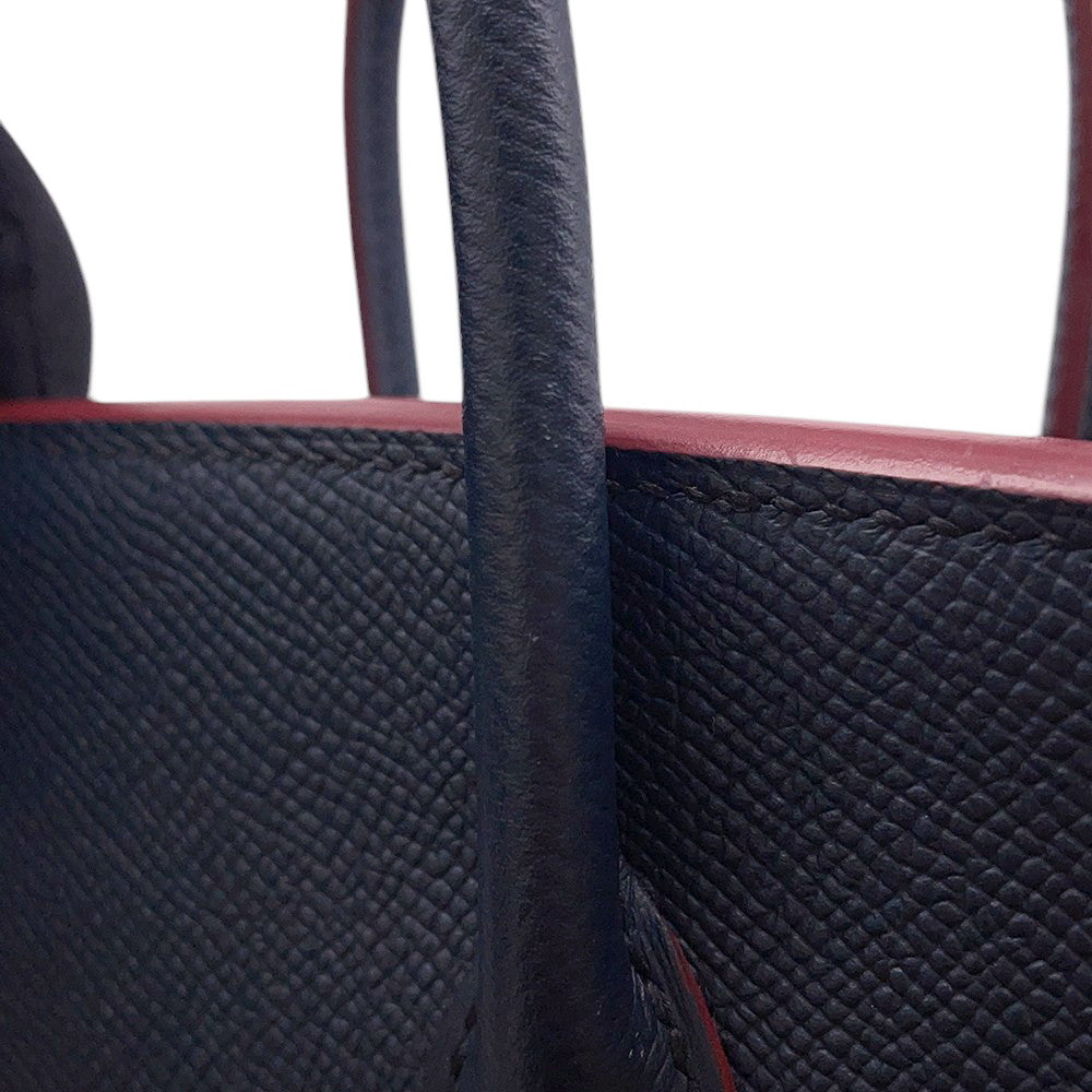 HERMES Birkin Contour Blue Indigo/Rouge H Epsom Size 25