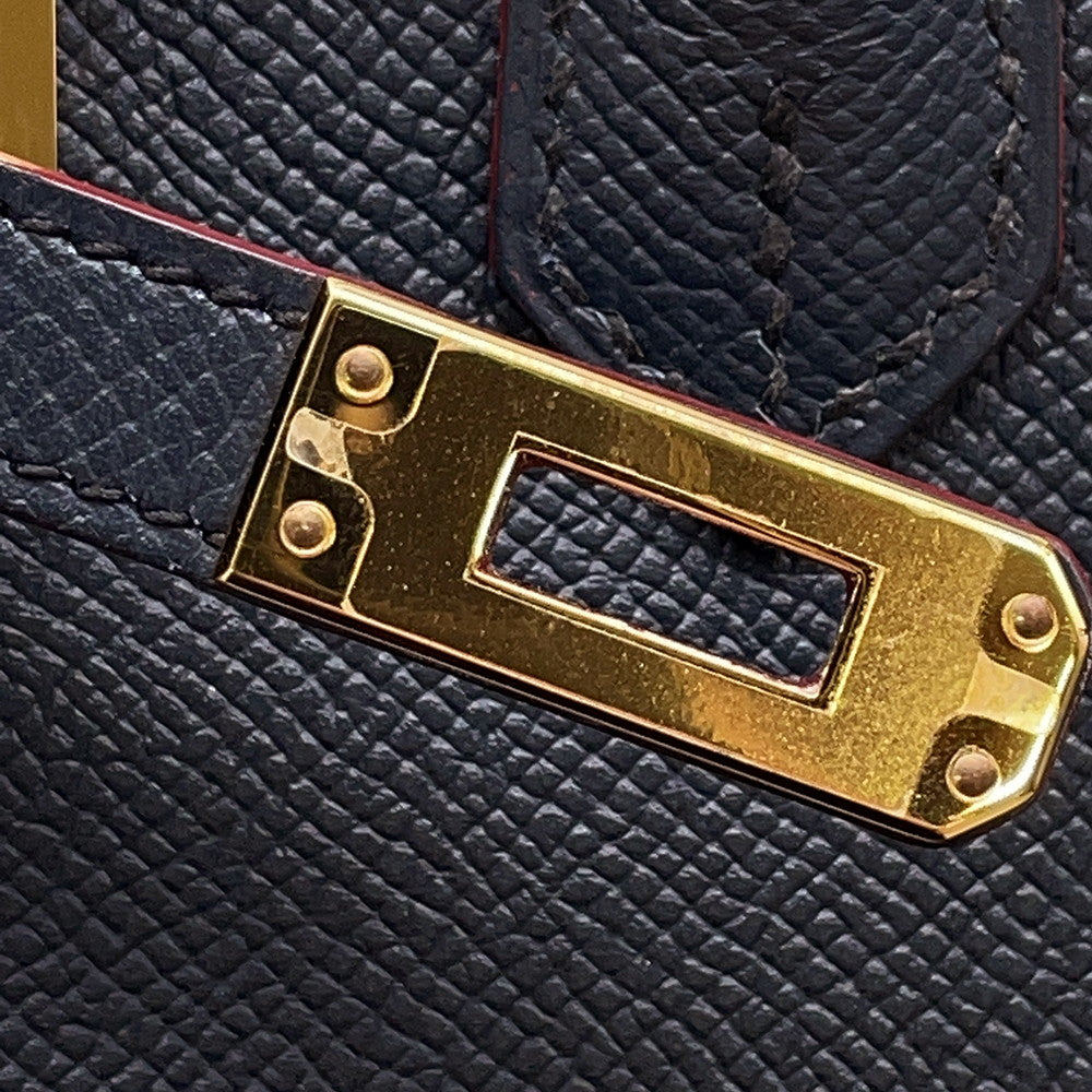 HERMES Birkin Contour Blue Indigo/Rouge H Epsom Size 25