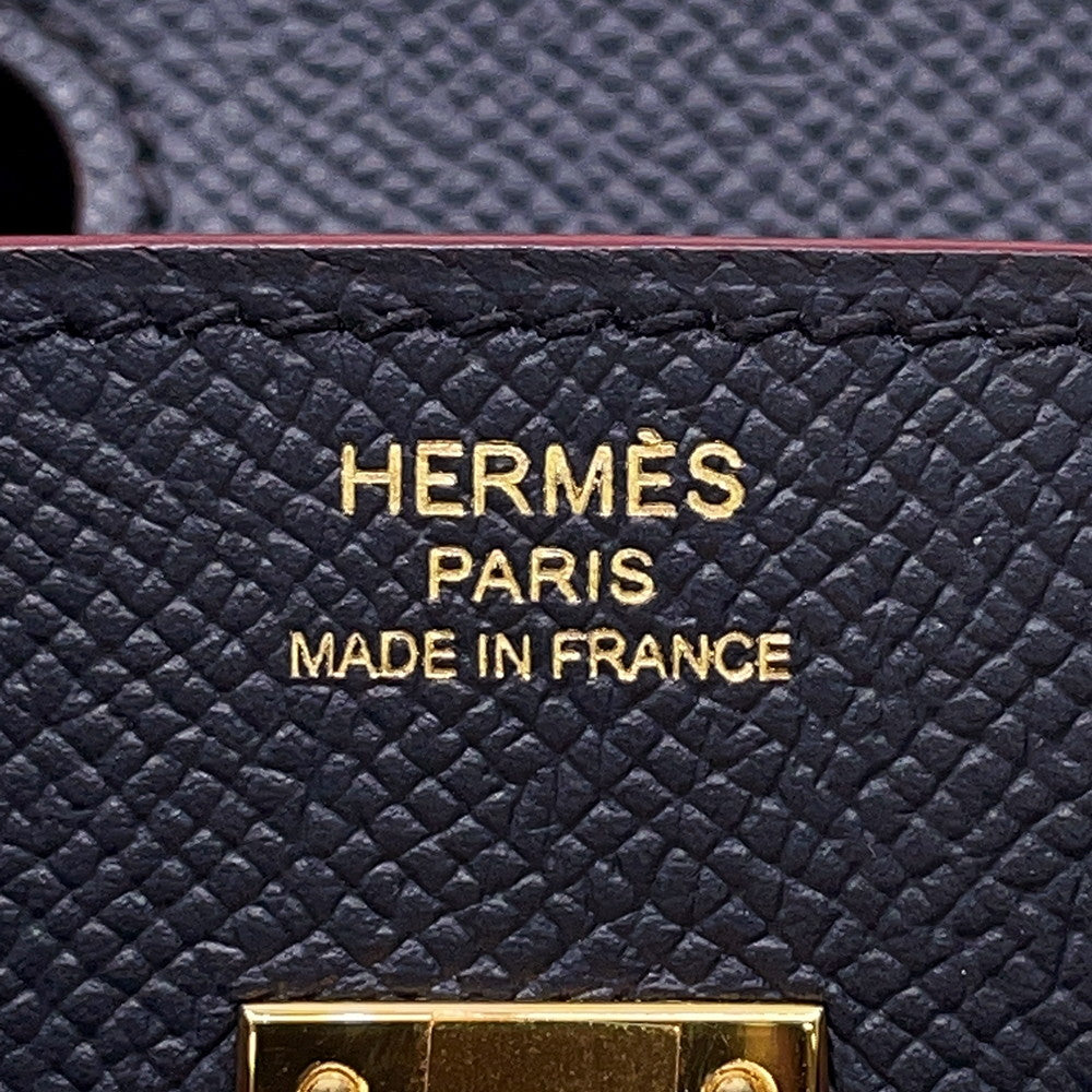 HERMES Birkin Contour Blue Indigo/Rouge H Epsom Size 25
