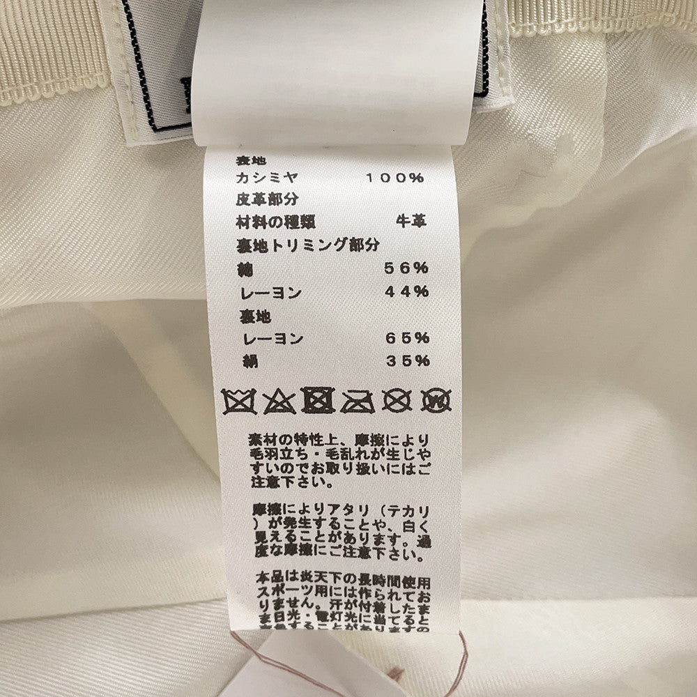HERMES Cap Serena Apron Doll Size 58 Greige/Gold Cashmere100%