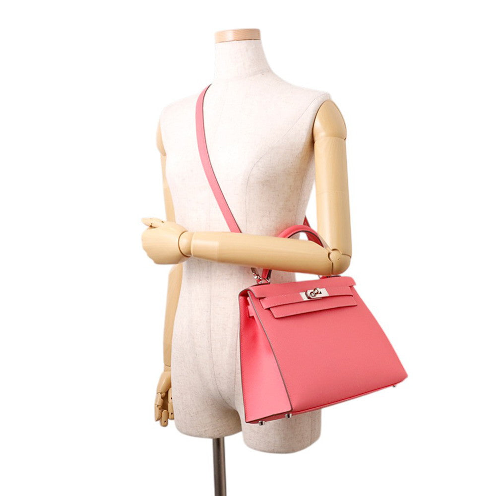 HERMES Kelly Sellier Rose Azalee Epsom Size 28