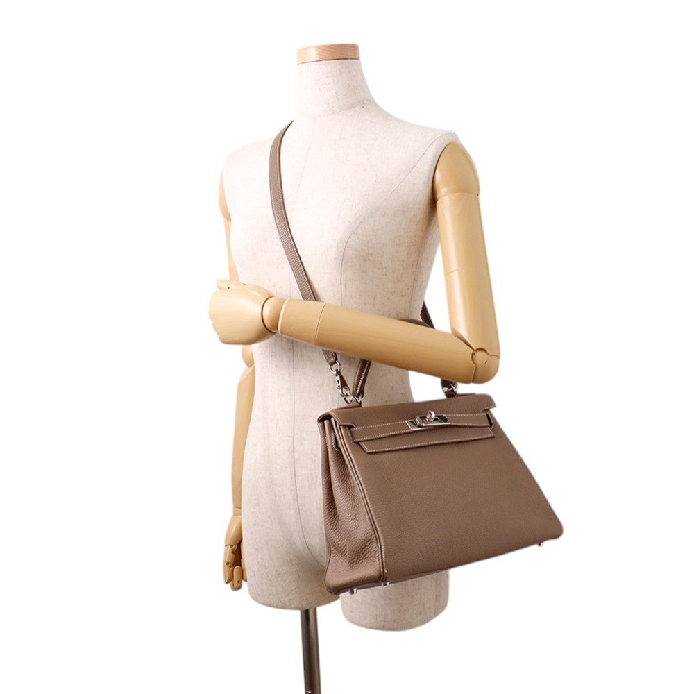 HERMES Kelly Retourne Etoupe Togo Leather Size 28
